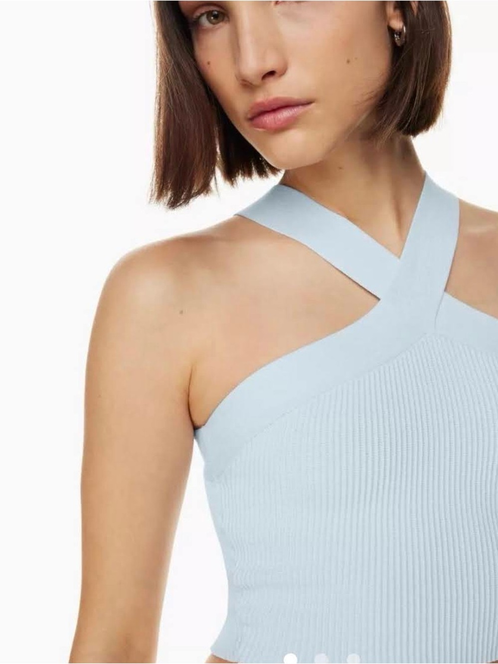 Aritzia Babaton Sculpt Knit Criss Cross Cropped Tank Top Sz XS